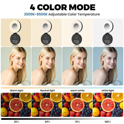 Portable Phone Ring Light for Video Recording,Selfie Light for iPhone（Black）